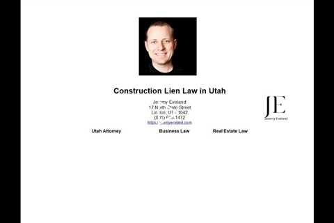 Construction Lien Law in Utah