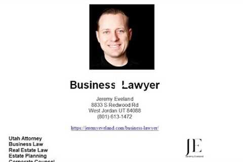 Lindon UT Business Attorney Jeremy Eveland