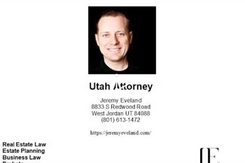 Real Estate Lawyer Salt Lake City UT 84107 - Jeremy Eveland